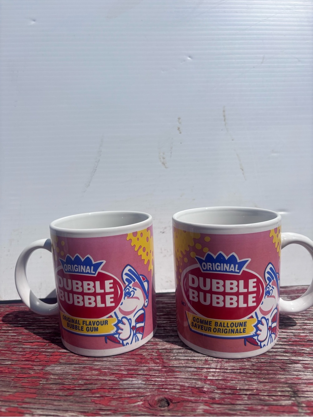 Pair of dubble bubble original bubble gum coffee mugs- vintage advertising